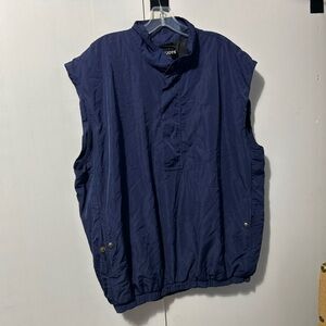 FootJoy DryJoy Golf Vest Mens L Blue 1/2 Zip Sleeveless Jacket Rain Wind
